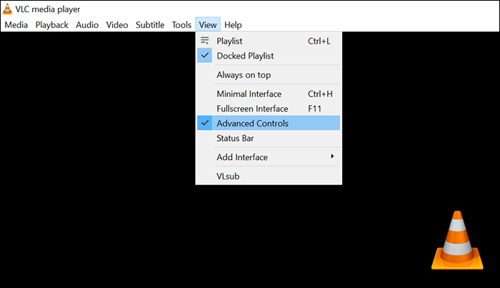 vlc abilita l'opzione di registrazione