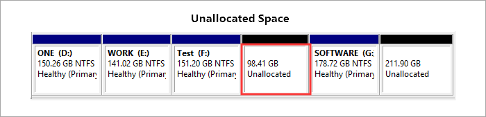 spazio non allocato nella gestione del disco di Windows
