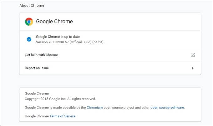 aggiornare il browser