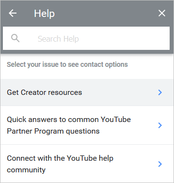 Kontakt mit YouTube Support Team - Schritt 1