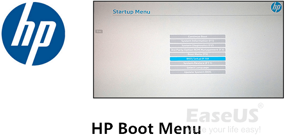 foto di HP boot menu
