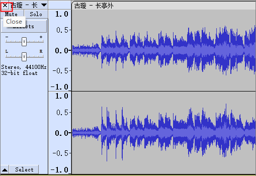 chiude la canzone originale audacity