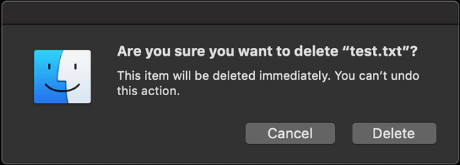 I file vengono eliminati immediatamente su Mac