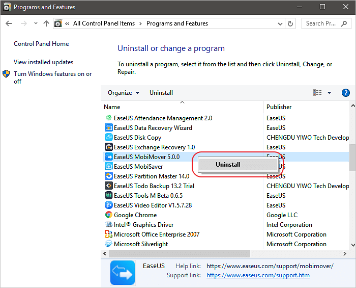 reinstallare programma