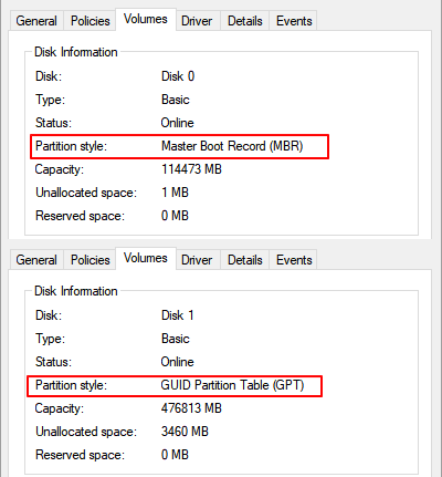 Bestätigen Sie, ob Windows MBR oder GPT ist