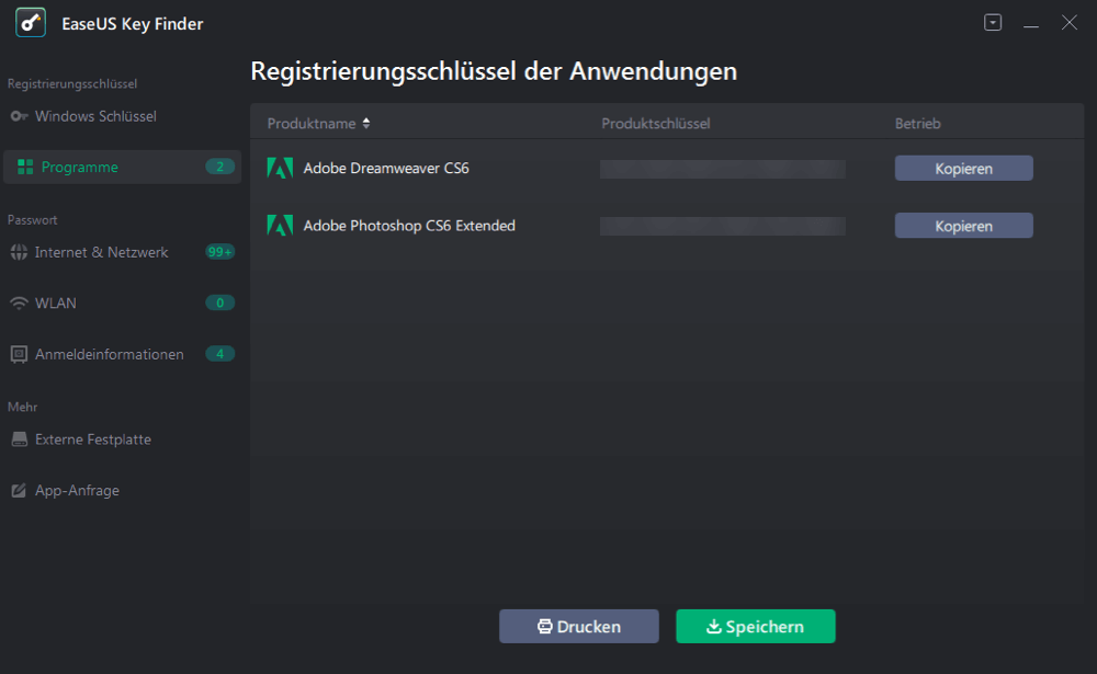 Auf Programme klicken