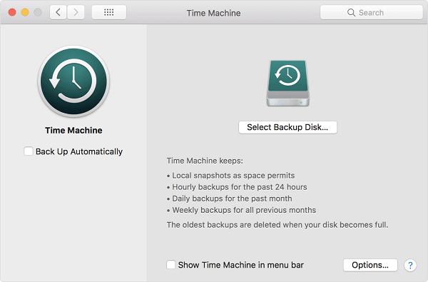 Eseguire il backup del Mac su disco esterno tramite Time Machine