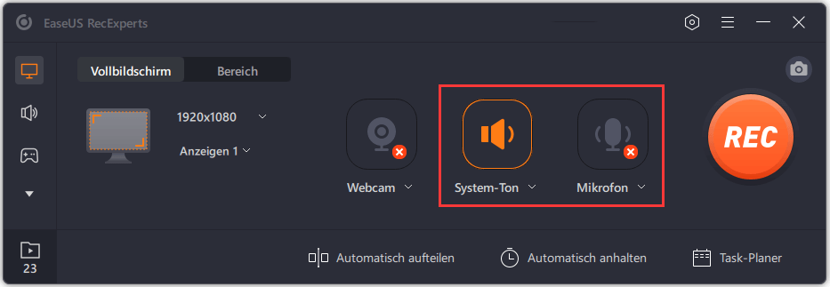 Soundquelle im Vollbildmodus