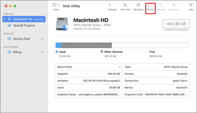 Macintosh HD löschen