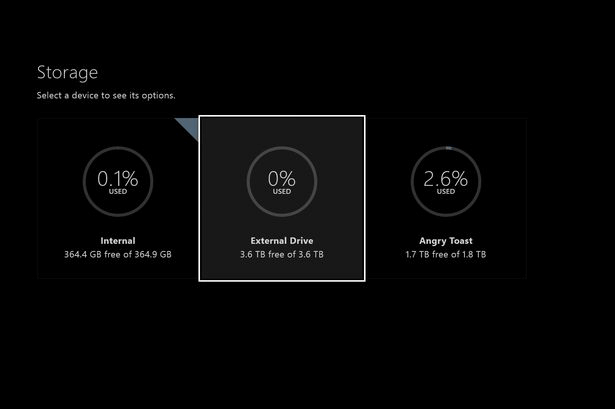 SSD auf Xbox One anzeigen