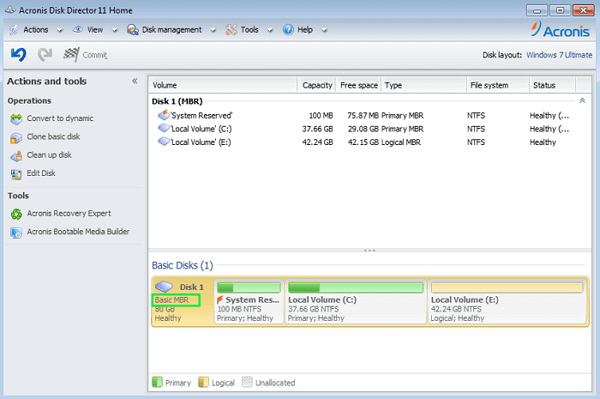Immagine di Acronis Disk Director