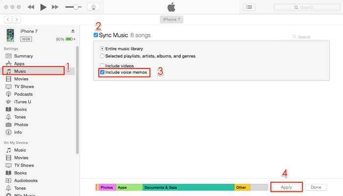 Sprachnotizen vom iPhone auf den Computer synchronisieren