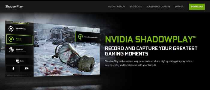 registratore dello schermo 4K gratuito - ShadowPlay