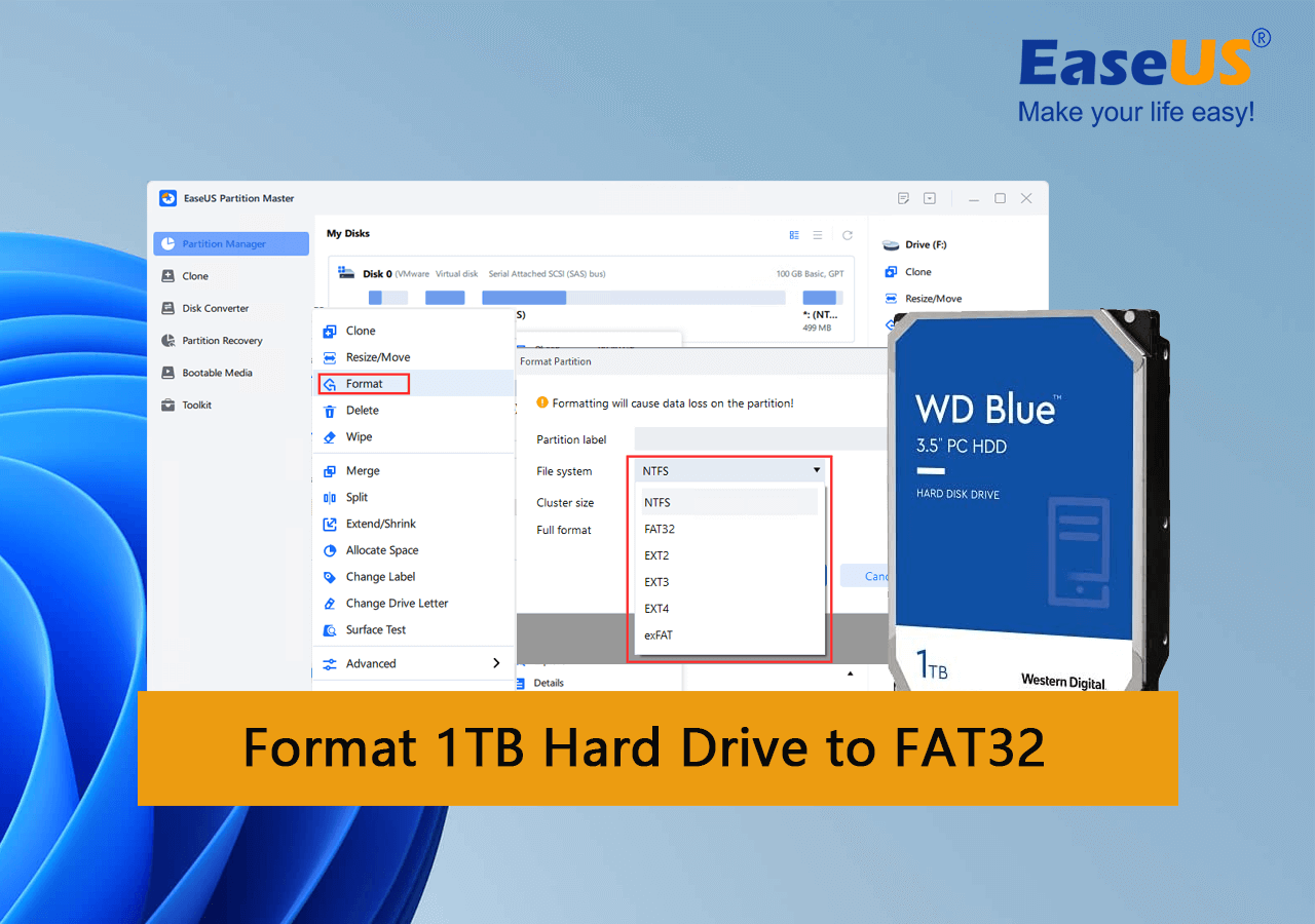 1tb-Festplatte auf fat32 formatieren