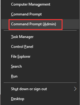 apri prompt dei comandi admin