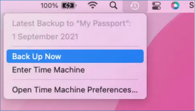riavvia il backup