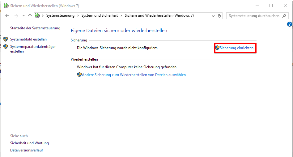 Systemabbild erstellen