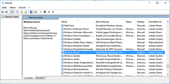 Windows Search ständig deaktivieren Schritt 2.