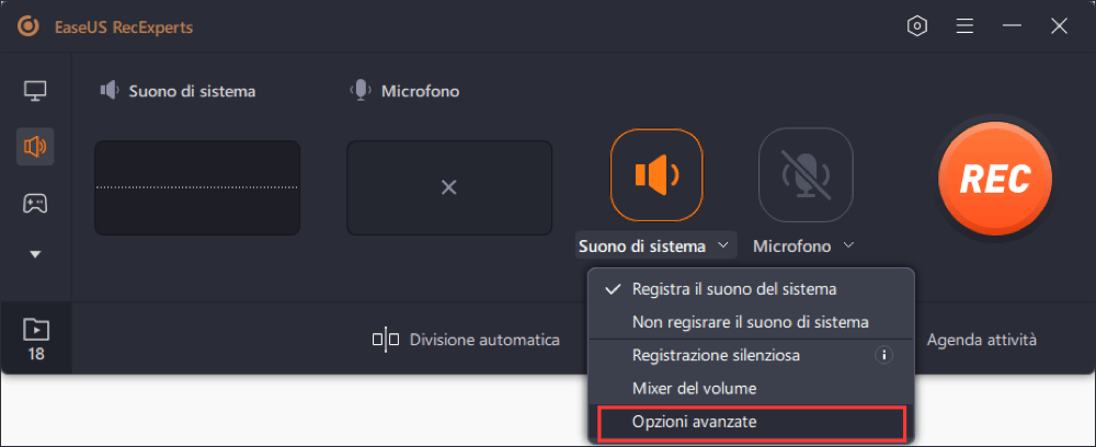 vai a Opzioni avanzate