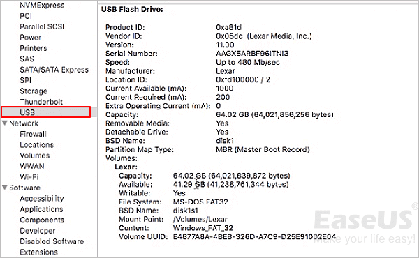 USB-Informationen überprüfen