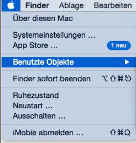 Benutzte Objekte öffnen