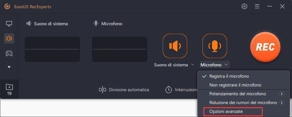 registrare con suono di sistema e microfono