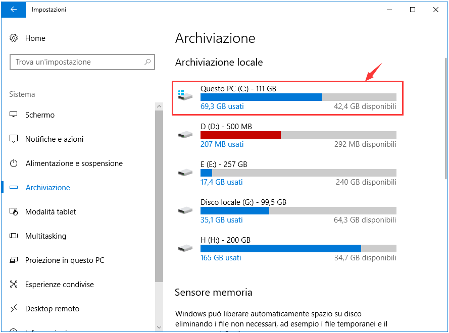 entrare in Questo PC