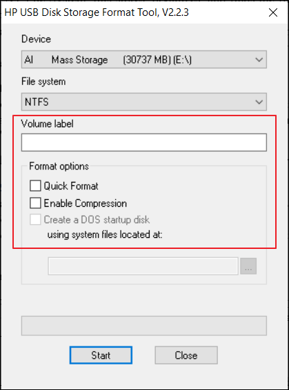 Bild von HP USB Disk Storage Format Tool
