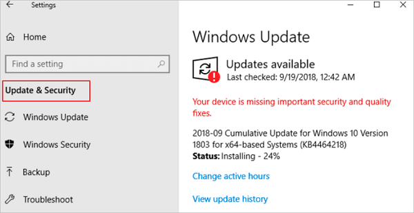 aggiorna windows 10