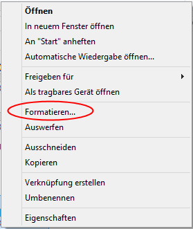 SD-Karte mit Windows Explorer formatieren -1