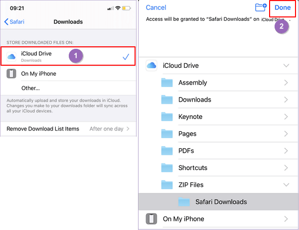 Cambia la posizione della cartella Download su iPhone