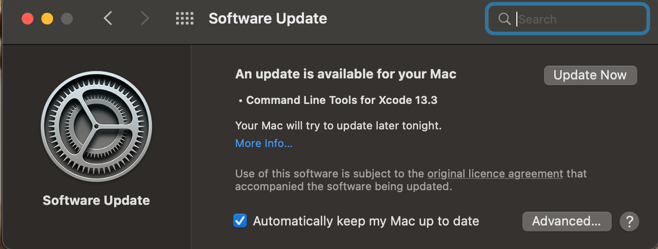 aggiorna ora aggiornamento macos