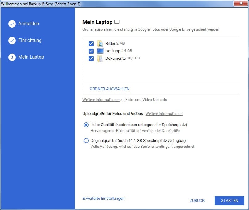 google drive Backup & Sync