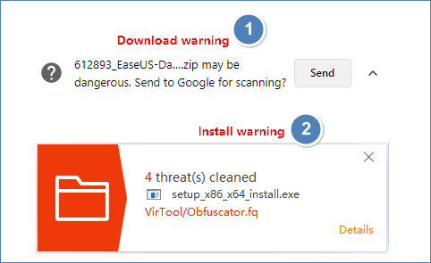 download del software crack e avviso di installazione