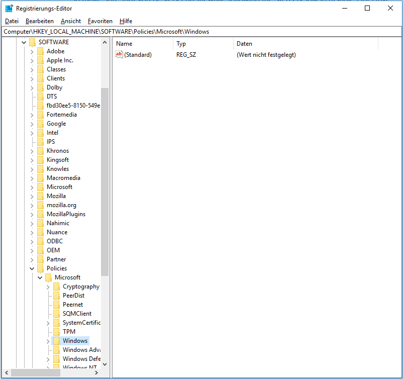 Registrierungseditor Windows