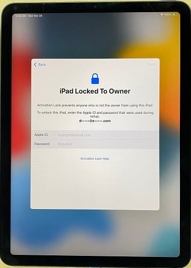 iPad bloccato al proprietario