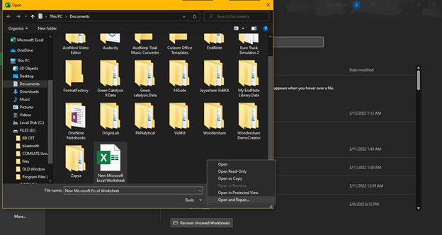 Beschädigte Excel-Dateien reparieren