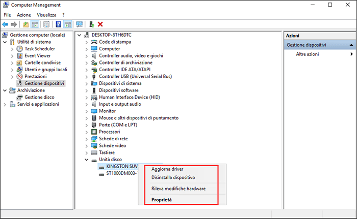 correggere l'unità mancante Windows 10 - reinstallare il driver