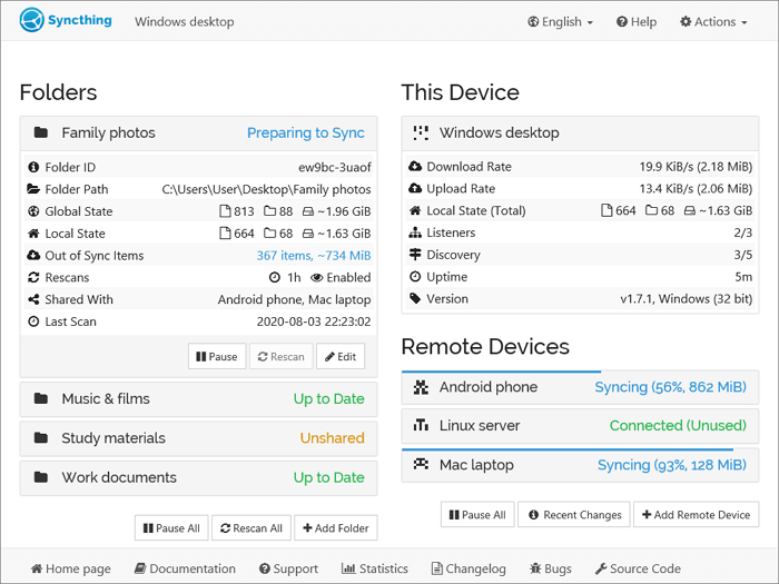 Software open source di backup sincronizzato
