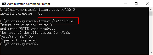 Formatta USB su FAT32 tramite CMD.