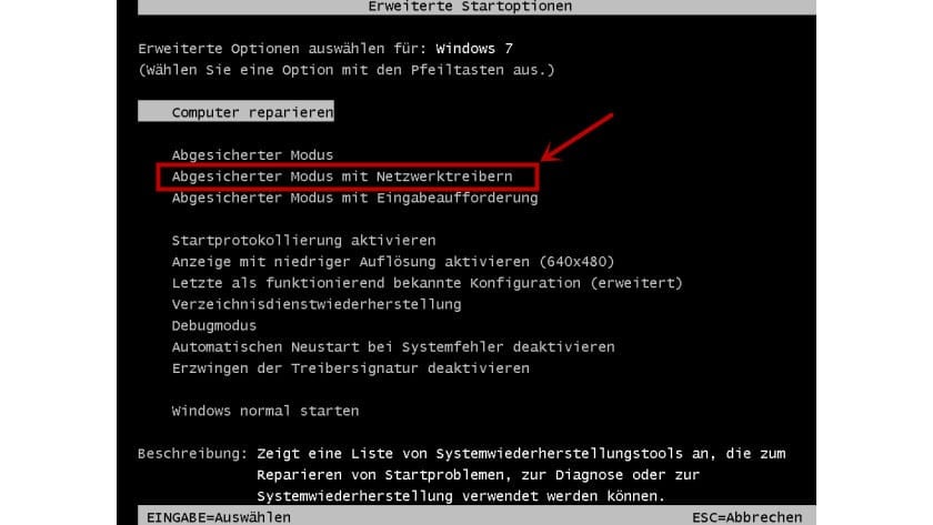 erweiterte Startoptionen
