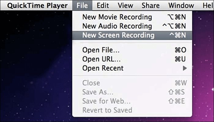 Registratore dello schermo 4K su Mac - QuickTime Player