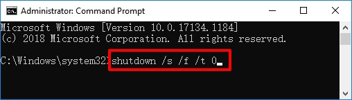 Verwenden Sie cmd, um unter Windows 10 vollständig herunterzufahren