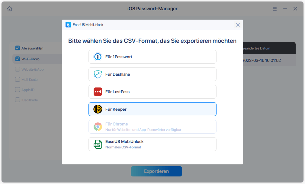 Wi-Fi-Passwörter teilen