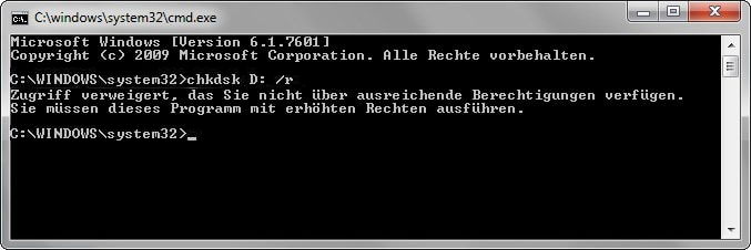 Zugriff verweigert, da Sie nicht über ausreichende Berechtigungen verfügen