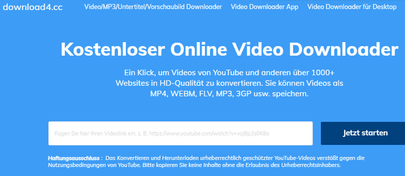 youtube zu mp3 starten