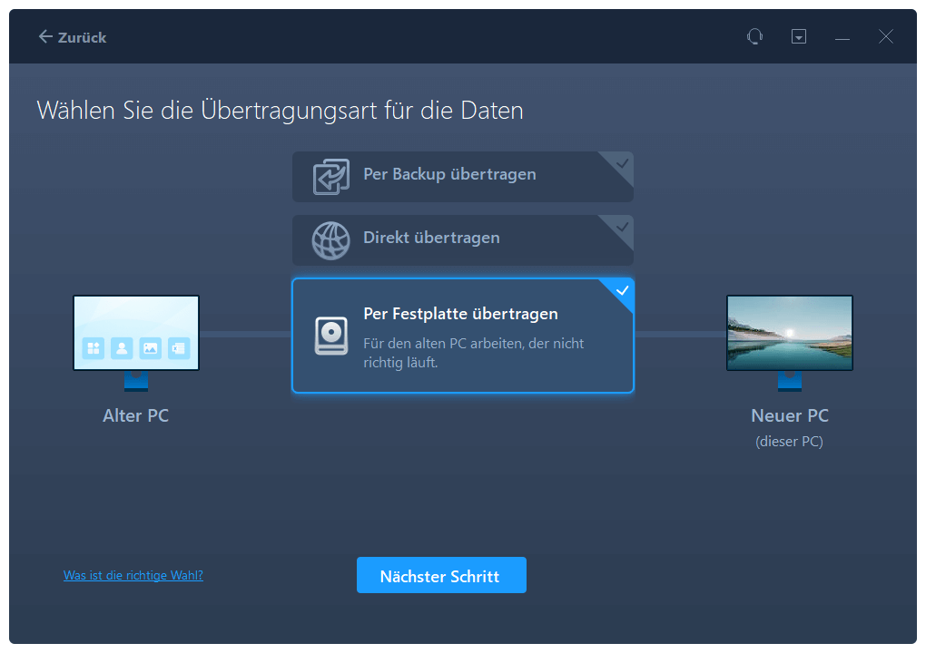 Daten retten mit EaseUS Todo PCTrans - Schritt 1